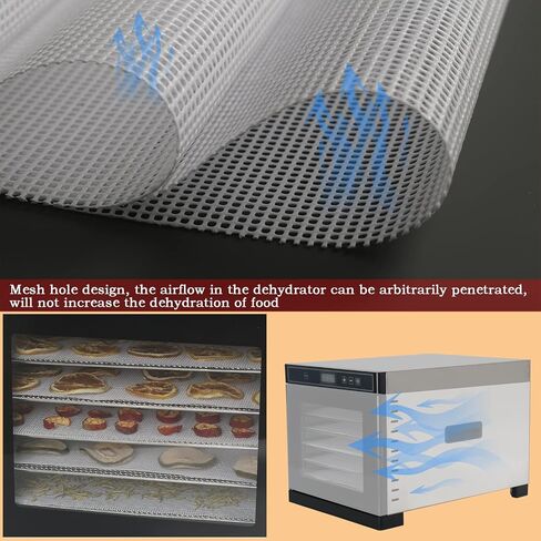 صفائح تجفيف شبكية من السيليكون لـ COSORI - 6 قطع صفائح تجفيف 12 × 13 بوصة متوافقة مع Magic Mill Ivation Chefman ChefWave in Kuwait