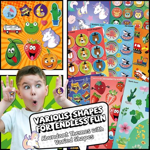 HORIECHALY Scratch and Sniff Stickers, 68 Sheets Scented Stickers,17 Different Scents Smelly Stickers, Best Choice for Kids & Teachers & Parents as Reward Stickers, Christmas Gift, Party Favor, Goodie. Awesome Smelly Stickers. in Saudi Arabia