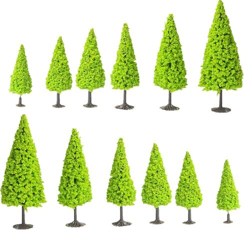 alblinsy 10pcs Green Scenery Landscape Model Cedar Trees Train Scenery Landscape Pine Miniature Diorama Trees Mixed Model for Road Architecture Building DIY Decoration in Kuwait