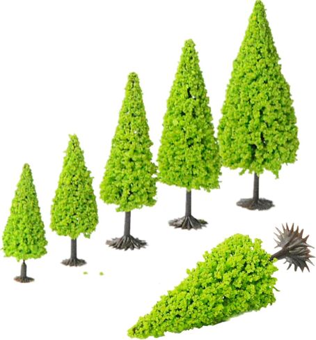 alblinsy 10pcs Green Scenery Landscape Model Cedar Trees Train Scenery Landscape Pine Miniature Diorama Trees Mixed Model for Road Architecture Building DIY Decoration in Kuwait