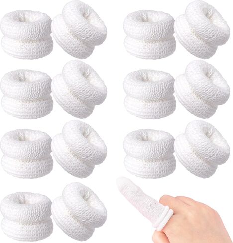 15PCS Finger Bandages for Finger Tips, Breathable Finger Cots Finger Protectors for Wounds, Elastic Finger Gloves Thumb Covers for Garden, Kitchen, Sculpture -Skin Color in Kuwait