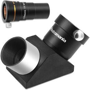 Astromania 1.25" 4-Elements 5X Barlow Lens - Bundle with - 1.25" 90-Degree Erecting Prism