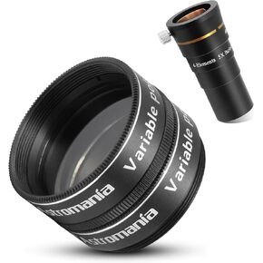 Astromania 1.25" 4-Elements 5X Barlow Lens - Bundle with - Variable Grey Polarizing Filter 1.25"