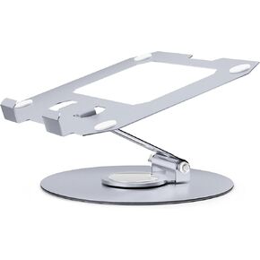 jumper Height Adjustable Tablet Stand with 360° Swivel Base, Foldable and Sturdy Desktop Stand for Tablets, E-Readers, and Phones, Compact Design, White