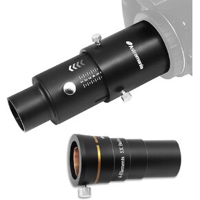 Astromania 1.25" 4-Elements 5X Barlow Lens - Bundle with - Variable Projection Adapter 1.25" Extension Tube Kit