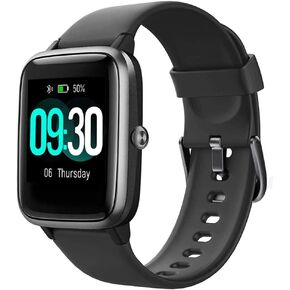 Smart Watch for iPhone/Android, Activity Fitness Tracker with IP68 Waterproof for Men Women, Smartwatch with 1.3" Full-Touch Color Screen, Step, Pedometer, Heart Rate Monitoring & Sleep Monitor, Black