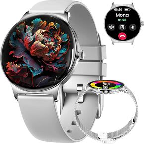 LAKEYLOYI Smart Watch for Women Men can Call and Text Answer Make Calls 1.43" AMOLED Full Touch Ultra-Thin Smartwatches 100 Sport Waterproof Fitness Tracker Smartwatch for Android iOS (D-Pink)