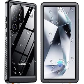 SPIDERCASE Designed for Samsung Galaxy S24 Ultra Case, Waterproof Built-in Screen Protector [12FT Military Shockproof] IP68 Waterproof Full-Body Heavy Duty Anti-Scratched Rugged Case-Black