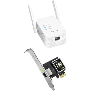 BrosTrend Universal WiFi to Ethernet Adapter, Support Turning off Extender WiFi, 300Mbps on 2.4GHz + 2.5GB Linux Compatible NIC, PCIe Network Adapter for Ubuntu Fedora, Debian, Mint, Kali, Windows etc