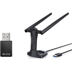 BrosTrend AX900 USB WiFi Adapter for Desktop PC Laptop, Mini WiFi 6 Adapter, WiFi 6 USB Adapter 5GHz 600Mbps 2.4GHz 286Mbps + 1200Mbps Linux WiFi Adapter for Ubuntu, Mint, Kali, Debian, Lubuntu