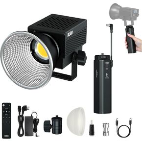 Light for Photography, 60W Bi-Color Portable LED Video Lighting 2.4G Remote/App Control with 20,700mAh Battery Grip