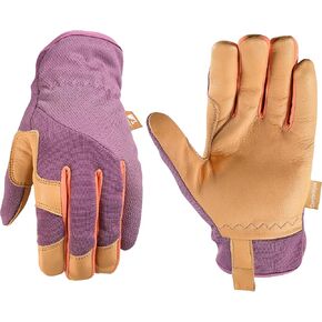 Wells Lamont Women's Leather Work Gloves, ComfortHyde Leather Hybrid, Breathable, Medium (7876M)