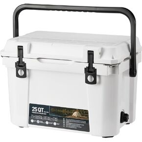 25 Quart Hard Cooler Portable Insulated Ice Chest Box for Drink, Beverage, Beach, Camping, Fishing, Picnic, Barbecue, Travel