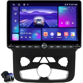 10 inch Touchscreen Car Stereo Radio for Dodge Ram 1500 2500 3500 2013-2018 (Auto AC Climate Control) Replacement Dash Kit Upgrade with Wired Wireless CarPlay Android Auto DSP GPS Navigation(4GB+64GB)