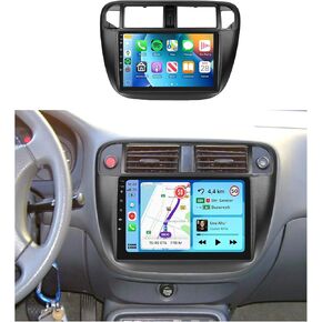 16EQ 2G+64G Android-13 for Honda Civic 1996-2001 Radio Car Stereo with Wireless Carplay Android Auto,9inch 1080P IPS Touch Screen Bluetooth 16EQ 28UIs GPS WiFi FM/RDS Radio AHD Backup Camera