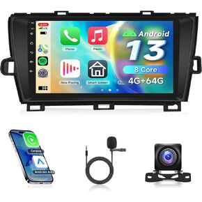 8 Core 4G+64G Car Radio for Toyota Prius 2010-2015 with Original JBL Navigation, Rimoody Android Car Stereo 9 Inch Touchscreen Carplay Android Auto GPS WiFi DSP Mirror Link Bluetooth FM Backup Camera