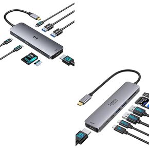 Selore 8-in-1 USB C Video Hub+7 in 1 USB C Hub HDMI Adapter