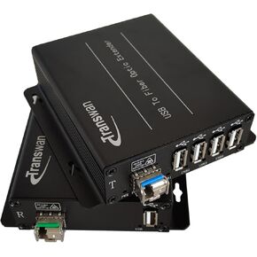 USB 2.0 hub Over Fiber Extender to Max 5 Km Over 1 SM Fiber or 500 Meters Over MMF, Compatible with USB 1.1, w/SFP Module, Supports Oscilloscope Devices etc