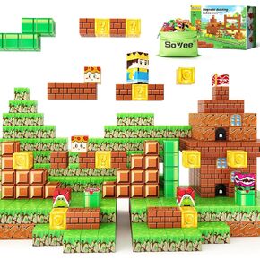 Magnetic Blocks Building Toys - Build Mine Magnet World Set, Toddler Kids Toys Magnet Toys for Boys & Girls Ages 3-5 5-7 8-12, 1'' Magnetic Cubes Game Themed Gifts Toys for 3+ Year Old Boys & Girls