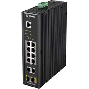 D-Link 12-Port PoE Gigabit Industrial Smart Managed Switch | 8 10/100/1000BASE-T PoE Ports (240W Budget) + 2 10/100/1000BASE-T Ports + 2 SFP Ports | Layer 2 | 6kV Surge Wide Temp (DIS-200G-12PSW)