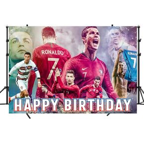 Soccer Backdrop,Football Birthday Party Banner Background for Photography Children Birthday Party Decoration Supplies, Multicolor (5x3FT)