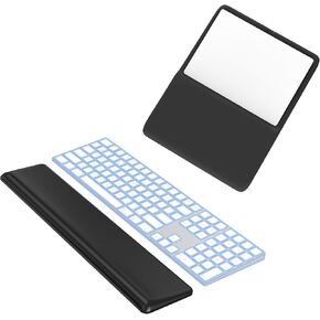 HONKID Low Profile Wrist Rest (H 0.2-0.58in) for Slim Keyboards, Made of Cool Gel and Non-Slip Rubber Base, Easy Typing and Relieve Wrist Pain, Black