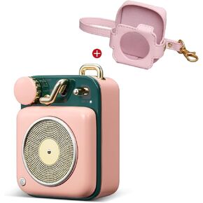 Muzen Mini Bluetooth Speaker, Button Portable Metal Small Cute Wireless Speaker, Rechargeable HiFi Loud Volume Audio Speaker with Portable Lanyard and Gift Box, Classic Retro Decor
