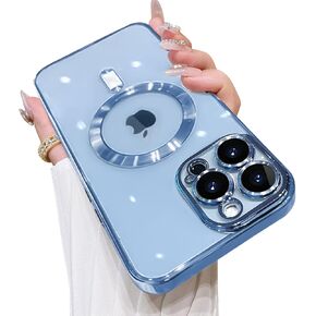 OOK Phone Case Made for iPhone 15 Pro Max (6.7 Inch) with Camera Lens Protector (Compatible with MagSafe) Anti-Scratch Shockproof Slim Magnetic Phone Cover for Women Men - Black