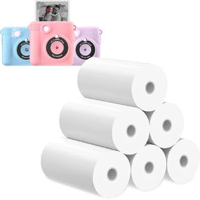 Printer Paper,6 Rolls for Kids Instant Print Camera,HD Printing Thermal Print Paper Set Portable Refill Print Paper