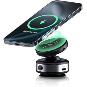 Wireless Charger Vacuum Magnetic Phone Holder for Magsafe - All-Metal,360 Rotatable Magnetic Car Mount for iPhone 16 Pro Max Plus/iPhone 15 14 13 12 Pro Max Plus