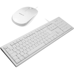 Macally Wired Mac Keyboard and a Wired Computer Mouse, ICY White Duo Your Office Needs