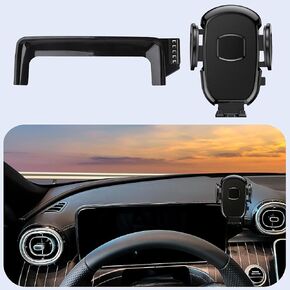 Car Phone Holder Mount Fit for Mercedes C-Class GLC 2019-2022 / V-Class 2021 2022, Compatible with 4.7-7 inch Phones, 360 Rotatable Stand, Automatic Buttons, ABS Material, Dashboard Mount