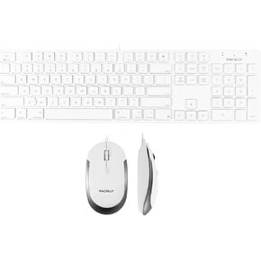 Macally Slim Wired Keyboard and a Silent Wired Mouse, Classic Apple Essentials