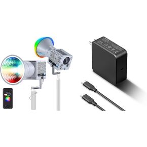 NEEWER 60W Portable RGB LED Video Light Handheld Fill Light, PD 100W USB C Charger with 100W USB C Fast Charging Cable Included