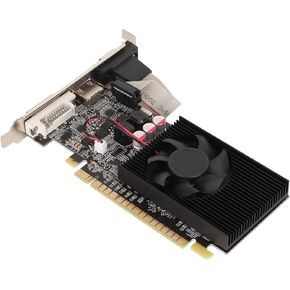 PUSOKEI GT730 Graphics Card, 2GB GDDR3 64bit Graphics Card with Cooling Fan, Support DVI I VGA HD, 2560x1600 PCIE 2.0 Gaming Video Card for 10, 7, 8, 11, (GT730 2GB GDDR3)
