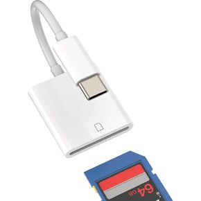 USB C SD Card Reader Compatible for Samsung Apple iPhone 15 Pro Max Plus iPad 10、Air4/5、Mini6、Pro 12.9 MacBook Type C Port Camera Memory Adapter Thunderbolt 4 3 Cable Compact Flash Drive Dongle