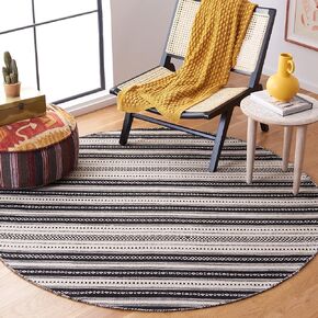 SAFAVIEH Kenya Collection Runner Rug - 2'3" x 8', Ivory & Blue, Handmade Moroccan Boho Tribal Wool, Ideal for High Traffic Areas in Living Room, Bedroom (KNY664A)