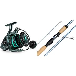 KastKing Kapstan Elite Spinning Reel, Size 4000 & KastKing Estuary Inshore Saltwater Spinning Rod 7'6" - Medium - Fast