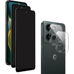 2 Pcs Privacy Screen Protector for Motorola Moto G Power 2025 Anti-Spy + 2 Pcs Camera Lens Protector, 9H Hardness Case Friendly Easy Installation Bubble Free 3D Touch Support