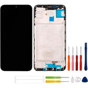 OLED LCD Display Compatible with Galaxy A15 [6.5"] (Black with Frame) SM-A155F, SM-A155F/DSN, SM-A155M Touch Screen Digitizer Assembly Replacement + Tools