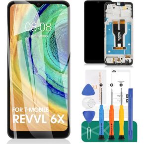 for T-Mobile Revvl 6X 5g Screen Replacement for T-Mobile Revvl 6X 5g LCD Replacement Screen for Revvl 6X 5g Display Touch Screen Digitizer Assembly Repair Kits with Frame (Not for 6X Pro)