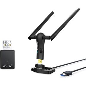 BrosTrend AX900 USB WiFi Adapter for Desktop PC Laptop, Mini WiFi 6 Adapter for Windows 11/10/7, WiFi 6 USB Adapter Dual Band 5GHz 600Mbps 2.4GHz + 1200Mbps Long Range USB WiFi Adapter