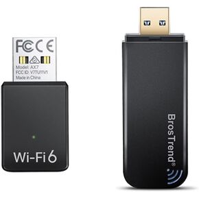 BrosTrend AX900 USB WiFi Adapter for Desktop PC Laptop, Mini WiFi 6 Adapter for Windows 11/10/7, WiFi 6 USB Adapter Dual Band 5GHz 600Mbps 2.4GHz 286Mbps + BrosTrend 1200Mbps USB WiFi Network Adapter