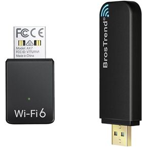 BrosTrend AX900 USB WiFi Adapter for Desktop PC Laptop, Mini WiFi 6 Adapter, WiFi 6 USB Adapter 5GHz 600Mbps 2.4GHz 286Mbps + Linux USB WiFi Adapter 1200Mbps for Ubuntu Mint
