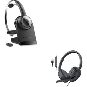 LEVN Wired Headset with Mic Wireless Headset with Mic for Work