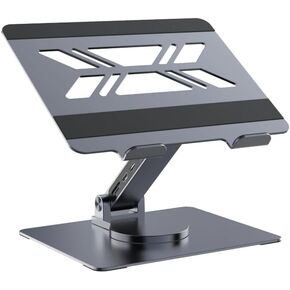 BoYata USB-C Laptop Docking Stand, 9 in 1 Aluminum USB C Dock Tablet Stand with 4K HDMI, 3 USB 3.0, PD 100W, Portable Docking Station for MacBook Pro/Air/Dell/HP/Surface/Lenovo, Plug and Play-Silver