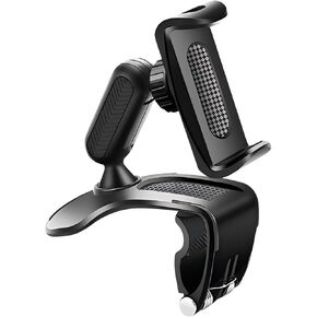 1 PC 360 Degree Rotation Car Dashboard Phone Holder, Universal Clip Mount for 4-7 Inch Smartphones, Secure and Adjustable Car Phone Stand (Black)