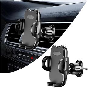 Mandark Car Phone Holder, Hands Free Vehicle Air Vent Cellphone Mount, Stable Automotive Smartphones Cradle Accessories with Metal Hook Clip, Universal for SUV, Sedan, Truck (Black)