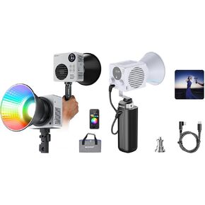 NEEWER HB80C RGBWW LED Video Light with Built-in 72Wh Battery & 100W PD Fast Charging, Battery Grip Power Supply for MS HB Series COB Video Lights Included