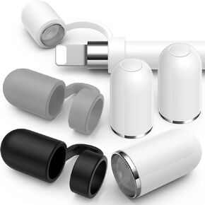3-Pack USB C to Pencil 1st Gen Adapter Type C Female for Lightning Female Adapter/Tip/Cap + 6-Pack for Apple Pencil Cap 1st Generation Magnetic Top Cover/Anti-Lost Silicone Cap Holder
